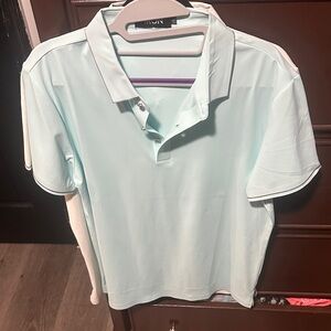 IRO Mint Green Button-Up Shirt with Subtle Purple Stripe